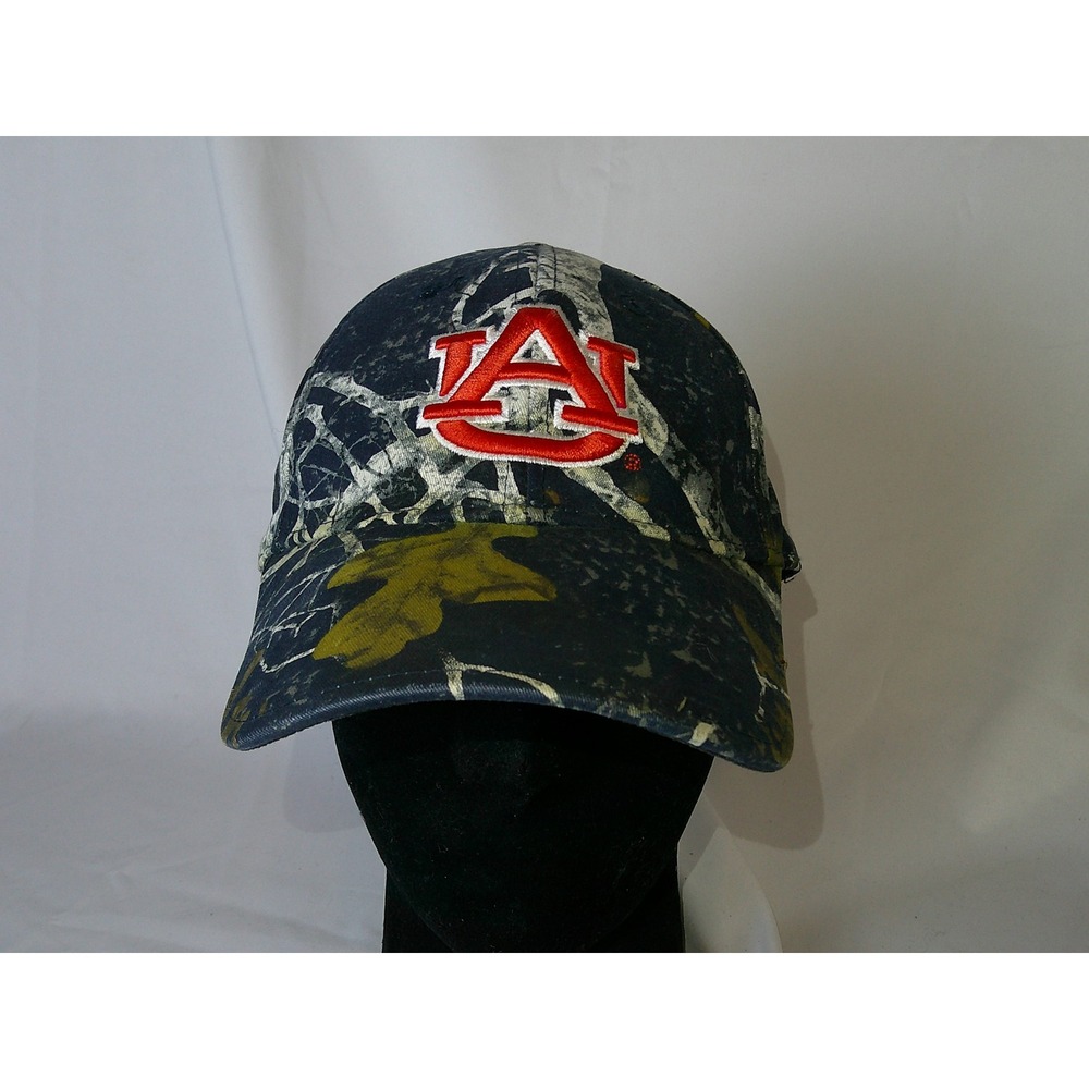 Auburn Tigers NCAA Camo Baseball Cap Navy Blue Orange AU Logo Adjustable Hat